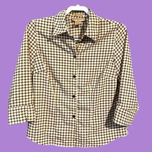 Vintage Tailored 3/4 Sleeve Button Up